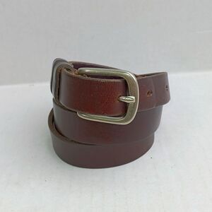Eddie Bauer Brown Leather Belt-Medium-Harness Style-Brass Buckle-Classic-MInimal